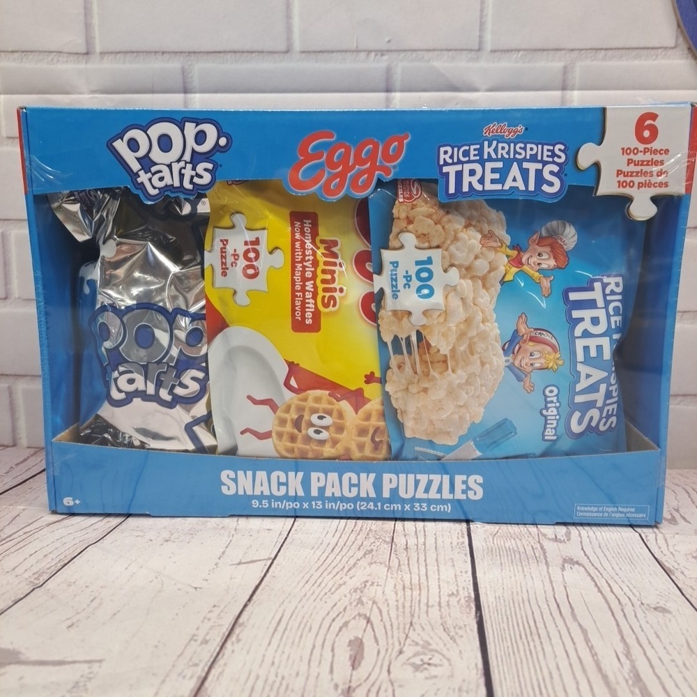 Kellog's Snack Pack 6 x 100 Pc Jigsaw Puzzles, Brand New-Sealed Box!